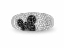 Disney Enchanted Mickey Mouse Head Sparkling Ring in 925 Sterling Silver SJ7956