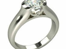 3.00 ct Round Cut Moissanite Solitaire Engagement Ring 14k White Gold Finish SJ7966