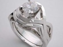 1 Ct White Round Cut Diamond Engagement Ring 925 Silver Woman Wedding Bridal Set SJ8098