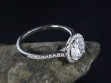 3.00ct White Round Cut Diamond Halo Engagement Wedding Ring 925 Sterling Silver SJ8360