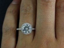 3.00ct White Round Cut Diamond Halo Engagement Wedding Ring 925 Sterling Silver SJ8360