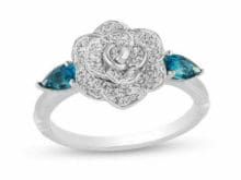 Collector's Edition Enchanted Disney Blue Topaz Cinderella 70th Anniversary Ring SJ8390