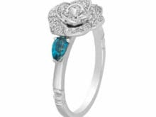 Collector's Edition Enchanted Disney Blue Topaz Cinderella 70th Anniversary Ring SJ8390