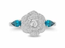 Collector's Edition Enchanted Disney Blue Topaz Cinderella 70th Anniversary Ring SJ8390