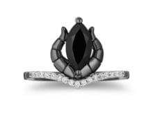 Enchanted Disney Villains Maleficent 1/10Ct Marquise Horn Engagement Ring Silver SJ8434