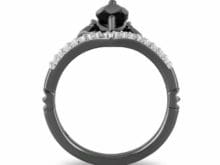 Enchanted Disney Villains Maleficent 1/10Ct Marquise Horn Engagement Ring Silver SJ8434