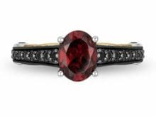 Enchanted Disney Villains Evil Queen 1/4 CT Red Garnet Oval Cut Engagement Ring SJ8561