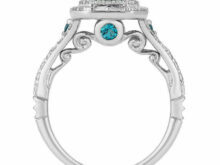 Enchanted Disney Cinderella 1.50 Ct London Blue Topaz & Diamond Engagement Ring SJ2157