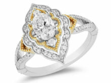 New Enchanted Disney Aladdin 2 CT Oval Diamond Arabesque Frame Engagement Ring SJ2158