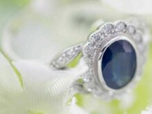 Art Deco Ring, 2 Carat Stunning Art Deco Blue Simulated Center Stone statement ring In Solid 925 Sterling Silver, Art Deco Jewellery SJ2181