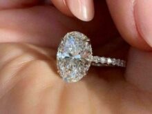 5.25Ct Oval Cut Diamond Hidden Halo Engagement Ring Solid 14K White Gold SJ7138