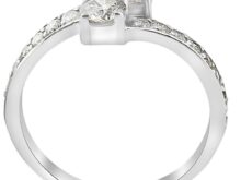 Two Stone Diamond Twist Ring, 2.0 Ct Solitaire Diamond Two Stone Ring, Twist Engagement Ring SJ8924