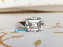 Radiant/Emerald Cut Moissanite Compass Prong Engagement Ring, 5 Ct Diamond Ring for Anniversary Gift, Hidden Halo Ring SJ8927