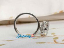 Radiant/Emerald Cut Moissanite Compass Prong Engagement Ring, 5 Ct Diamond Ring for Anniversary Gift, Hidden Halo Ring SJ8927