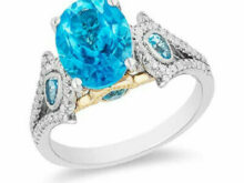 Enchanted Disney Jasmine 2 Ct Aqua Blue Oval Diamond Engagement Ring In Silver SJ2366