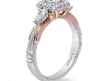 Beautiful Snow White 1 CT Princess-Cut Frame Engagement Ring in Two-Tone Sterling Silver Halo Engagement Ring Magnificent Ring SJ2452