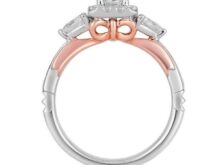 Beautiful Snow White 1 CT Princess-Cut Frame Engagement Ring in Two-Tone Sterling Silver Halo Engagement Ring Magnificent Ring SJ2452