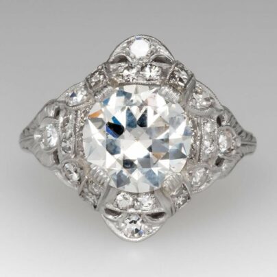 Buy Antique Circa 1910 2.21 CT Round Cut Simulated Diamond Engagement ...