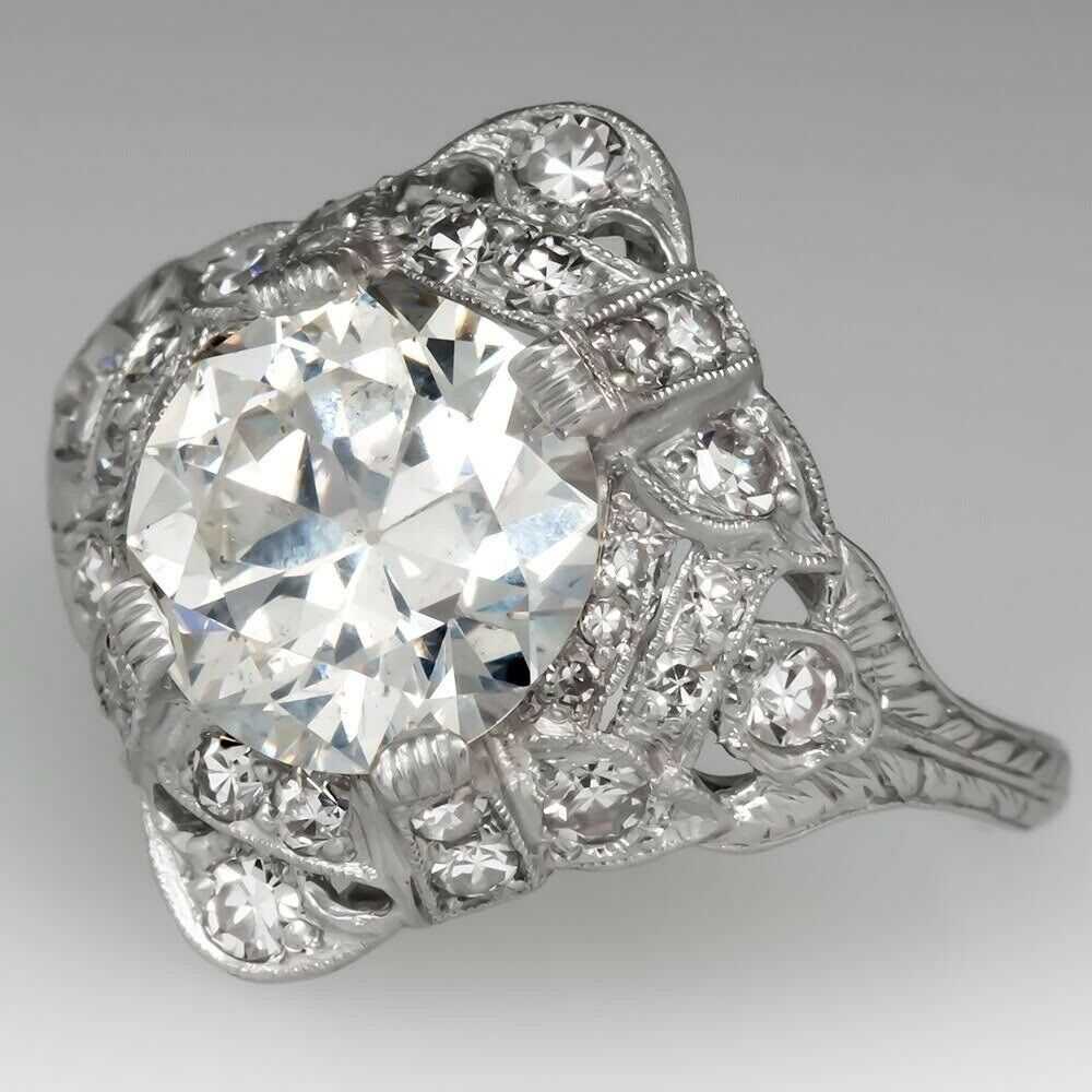 Buy Antique Circa 1910 221 Ct Round Cut Simulated Diamond Engagement