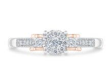 Enchanted Disney Fine Jewelry Cinderella's Carriage Diamond Engagement Ring, 1/5 TCW Wedding Engagement Ring, Cluster Engagement Ring SJ2829