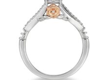 Enchanted Disney Ring, Disney Belle Ring, 0.2 TCW Round Simulated Diamond Engagement Ring, Sterling Silver Engagement Ring, Two Tone Ring SJ2831