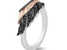 Enchanted Disney Maleficent Black Simulated Diamond Black Rhodium Plated Ring SJ8993