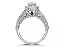 Vera Wang 925 Sterling Silver 1.70ct Moissanite Round Cut Diamond Halo Engagement Ring SJ10035