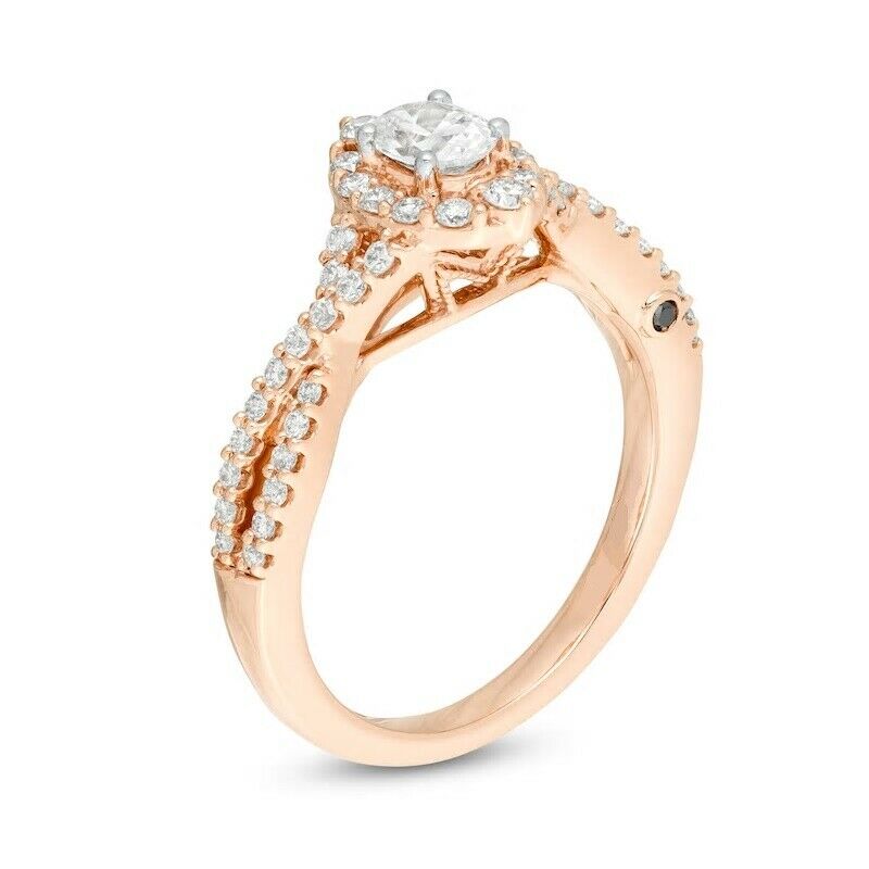 Buy Marilyn Monroe Collection 1.4 CT Oval Diamond Twist Engagement Ring ...