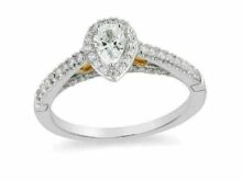 Enchanted Disney Merida 2.20 CT Pear Cut Diamond Frame Ring in Solid 925 Silver SJ10062