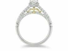 Enchanted Disney Merida 2.20 CT Pear Cut Diamond Frame Ring in Solid 925 Silver SJ10062