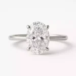 3 Carat Oval Lab Grown Diamond Engagement Ring in 10K/14K/18K Gold | IGI Certified Minimalist Prong Setting