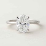 3 Carat Oval Lab Grown Diamond Engagement Ring in 10K/14K/18K Gold | IGI Certified Minimalist Prong Setting