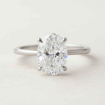 3 Carat Oval Lab Grown Diamond Engagement Ring in 10K/14K/18K Gold | IGI Certified Minimalist Prong Setting