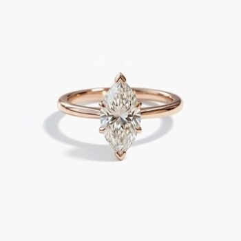 Marquise Cut 2.0ct EF VS1 Certified CVD Lab Diamond Engagement Ring in 18K White Gold – Classic Solitaire Setting  IGI Certified