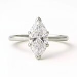 Marquise Cut 2.0ct EF VS1 Certified CVD Lab Diamond Engagement Ring in 18K White Gold – Classic Solitaire Setting  IGI Certified