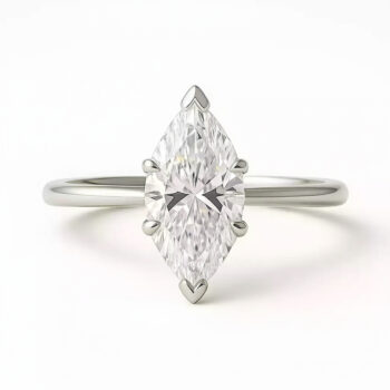 Marquise Cut 2.0ct EF VS1 Certified CVD Lab Diamond Engagement Ring in 18K White Gold – Classic Solitaire Setting