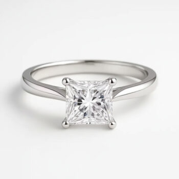 Princess Cut 1.50ct EF VS1 Certified CVD Lab Diamond Ring in 18K White Gold – Classic Solitaire Engagement Ring