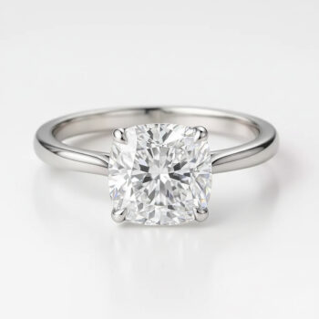 Cushion Cut 1.50ct EF VS1 Certified CVD Lab Diamond Ring in 18K White Gold – Solitaire Engagement Ring