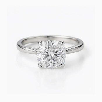 Cushion Cut 1.50ct EF VS1 Certified CVD Lab Diamond Ring in 18K White Gold – Solitaire Engagement Ring  IGI Certified