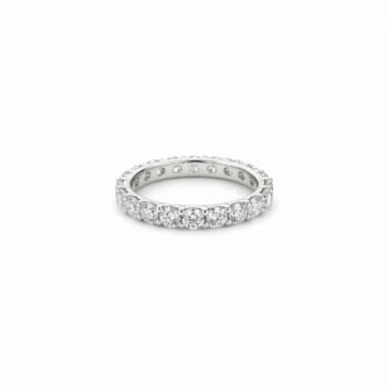 1.0–2.0ctw Lab Grown Diamond Eternity Band in 18K Silver – Prong Set CVD Wedding Ring for Women