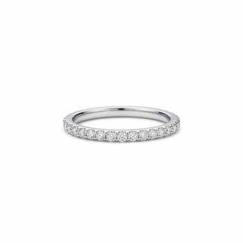 0.50ctw Micro Pavé Lab Grown Diamond Eternity Band Ring in 18K Silver – Women’s Slim Stacking Wedding Band