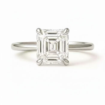 Asscher Cut 1.50ct EF VS1 Certified CVD Lab Diamond Ring in 18K White Gold – Solitaire Engagement Ring