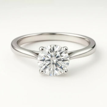 Round Cut 1.50ct EF VS1 Certified CVD Lab Diamond Ring in 18K White Gold – Solitaire Engagement Ring