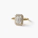 Emerald Cut 1.50ct EF VS1 Certified CVD Lab Diamond Halo Ring in 18K White Gold – Vintage-Inspired Engagement Ring  IGI Certified