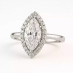 Marquise Cut 2.50ct EF VS1 Certified CVD Lab Diamond Halo Ring in 18K White Gold – Elegant Engagement Ring