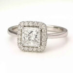 Princess Cut 1.50ct EF VS1 Certified CVD Lab Diamond Halo Ring in 18K White Gold – Classic Engagement Ring