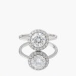 Round Cut 1.50ct EF VS1 Certified CVD Lab Diamond Halo Ring in 18K White Gold – Classic Engagement Ring  IGI Certified