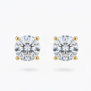 4.00ctw Round Cut IGI Certified Lab Grown Diamond Stud Earrings in 18k Silver