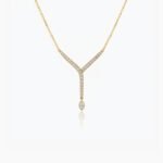 0.55ctw Lab Grown Diamond Y Necklace in 18K Silver – Elegant V Drop Pendant for Women IGI Certified