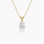 1.00ct Pear Cut IGI Lab Grown Diamond Solitaire Pendant Necklace in 925 Silver